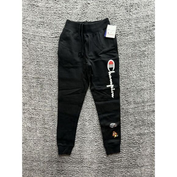 Champion Reverse Weave Super Mario Jogger Sweatpants Mens Small Black Fleece NWT